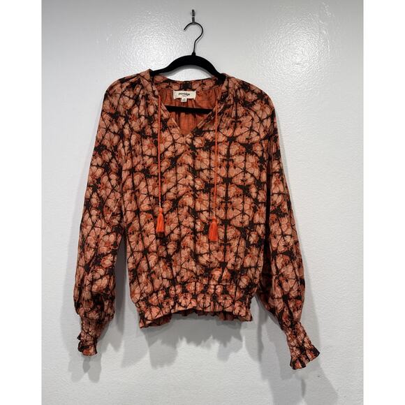 Porridge Elizabeth Peasant Blouse Women’s Size XS Gauzy Anthropologie Floral - Picture 1 of 7